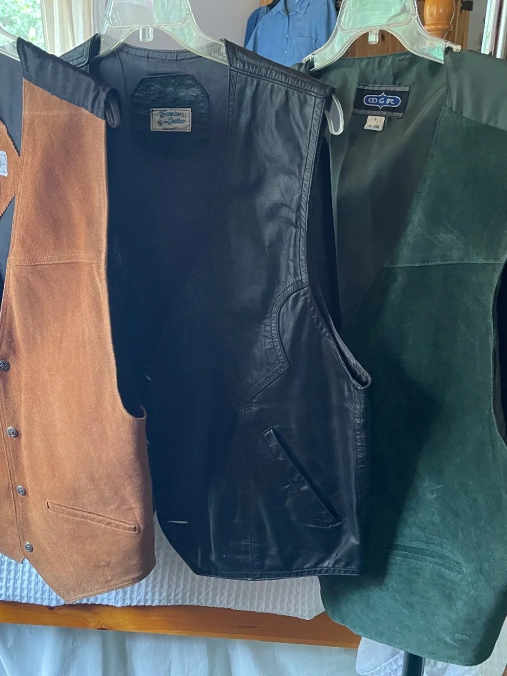 Men’s suede & leather vest XL